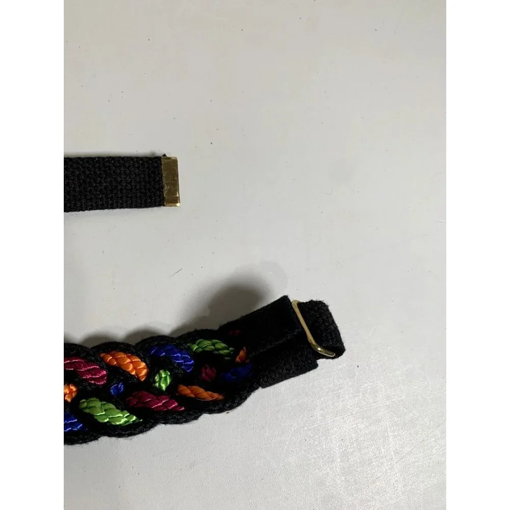 Vintage Statement Belt‎ Braided Womens Colorful 90s Strap Waist Retro